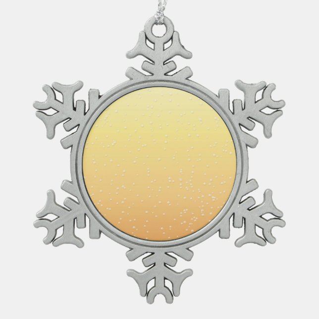 Champagne with Tiny Bubbles Background Art Snowflake Pewter Christmas Ornament (Front)