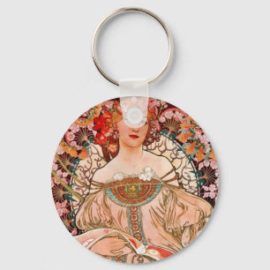 Champagne Woman - F. Champenois Imprimeur Keychain