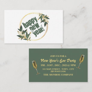 Champagne & Wreath, New Year's Eve Party Invite