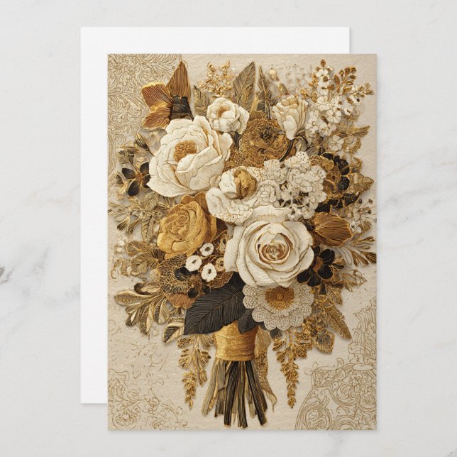 Champagne & Years | Bouquet of Cheer Invitation (Front/Back)