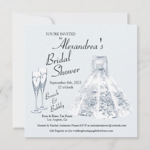 Champaign Brunch & Bubbly Bridal Shower  Invitation