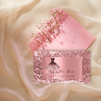 Champaign Gold Wedding Event Planner Stylist Rose Appointment Card