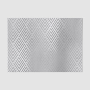 Champaign Silver Grey Metallic Chevron Art Deco Tissue Paper