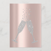 Champaigne Bubbles Glass Silver Grey Diamond Pink