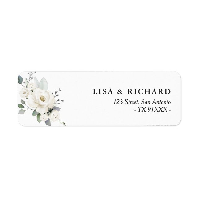 Champaigne white watercolor floral address (Front)