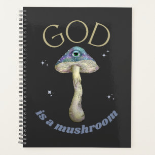 champignon au style vintage, dieu est un champigno