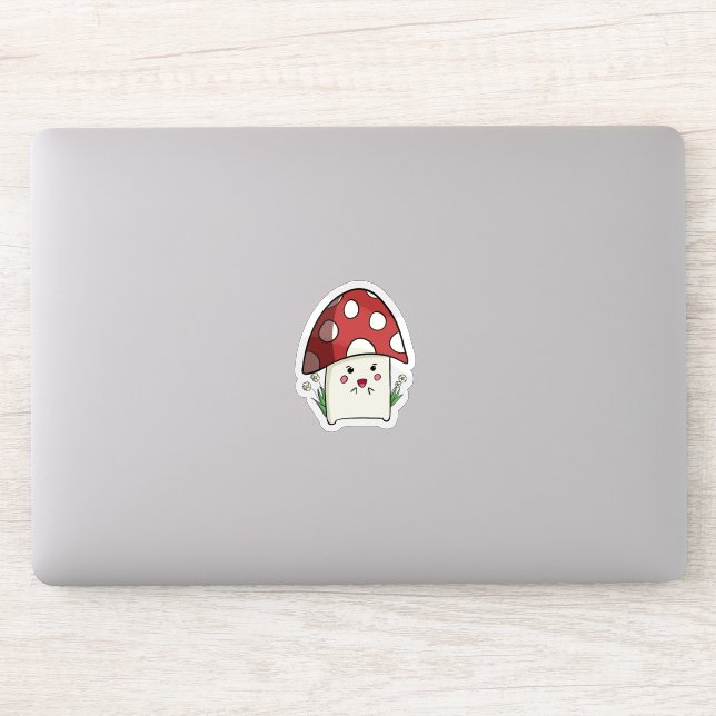 Champignon Avec Sticker Fleurs (Ordinateur)