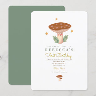 Champignon d'aquarelle Invitation premier annivers
