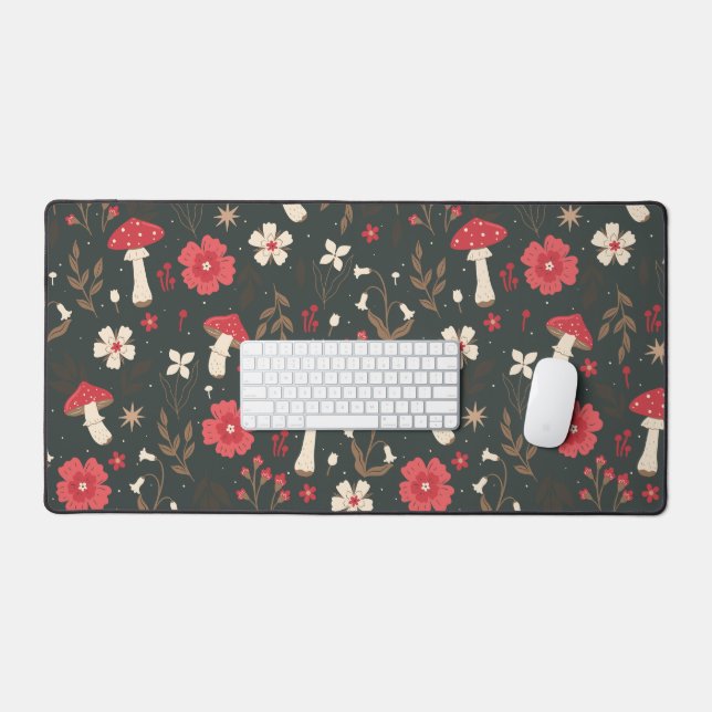 Champignon floral botanique foncé cottage (Clavier et souris)