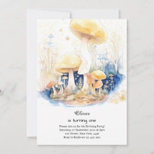 Champignons 1er anniversaire Invitation