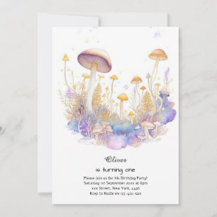 Champignons 1er anniversaire Invitation