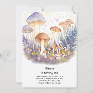 Champignons 1er anniversaire Invitation