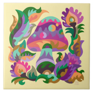 Champignons Arc-en-ciel Magique Carreaux en cérami