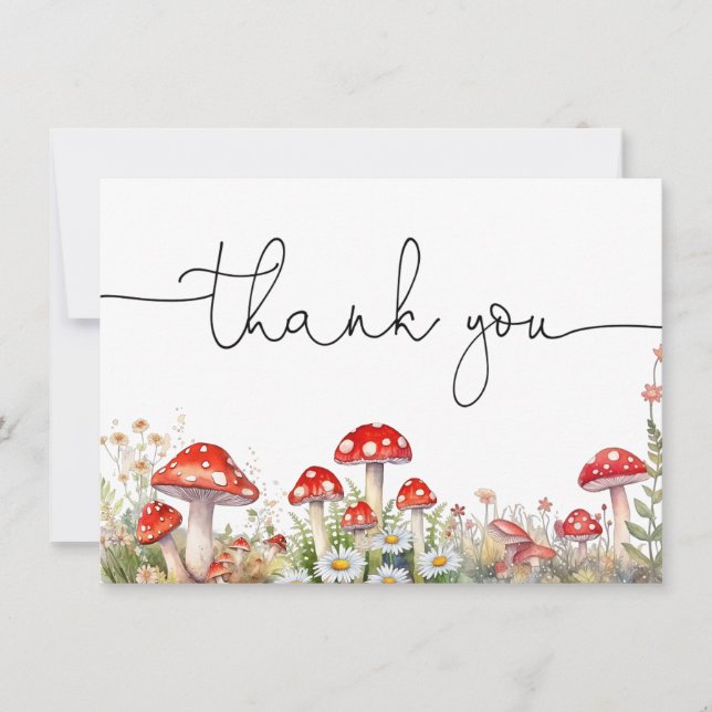 Champignons Carte de remerciements de bois (Devant)