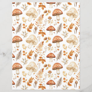 champignons colorés tombent papier motif scrapbook