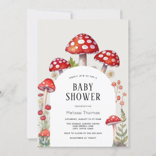Champignons Cottage Bois Baby shower Invitation