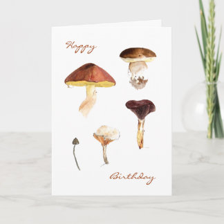 Champignons dans les Cartes de voeux aquarelle