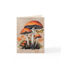 Champignons de la forêt automnale orange