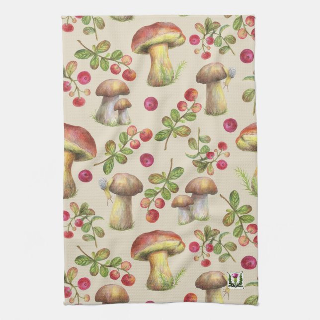 Champignons de rustres de pays et serviette 53086 (Vertical)