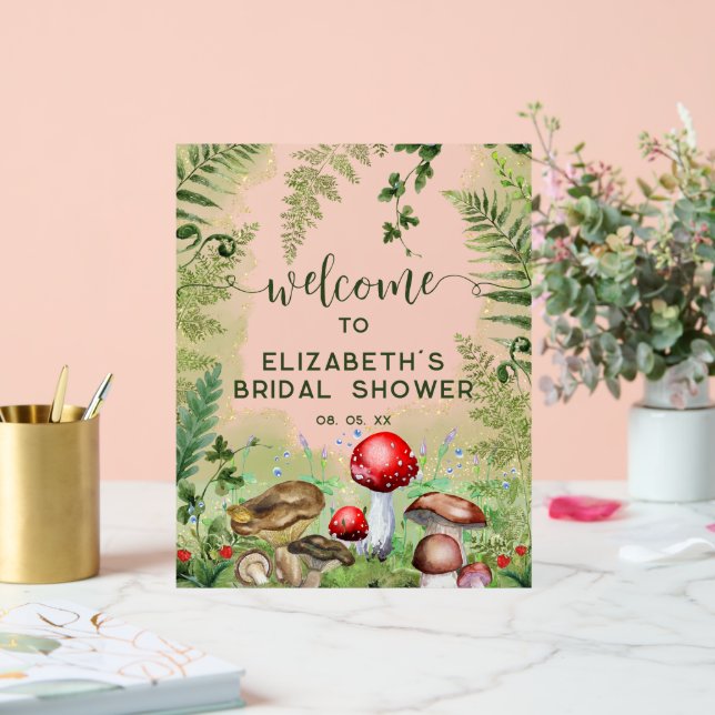 Champignons des forêts de bois Affiche de bienvenu (Mariage)