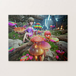 Champignons et fées Jigsaw Puzzle