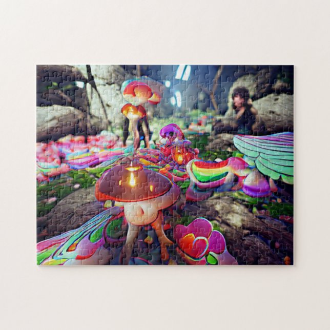 Champignons et fées Jigsaw Puzzle (Horizontal)