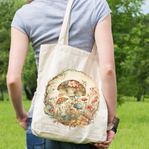 Champignons et Sac fourre-tout floral