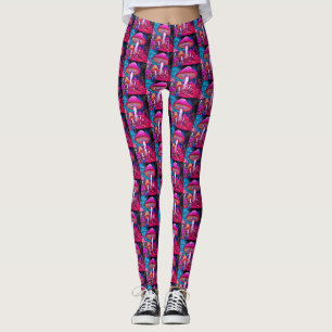 Champignons noirs violets sur des leggings moderne