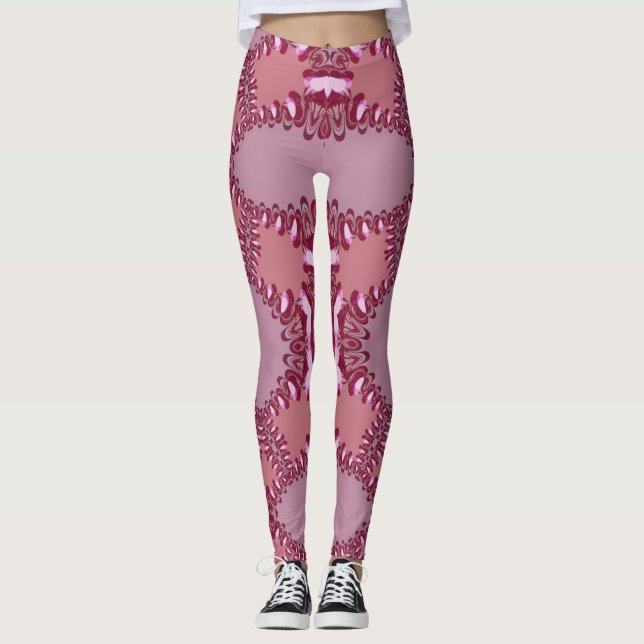 Champignons Pink Love Fractal Lace Leggings ♥ Psyd (Devant)