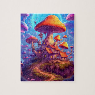 Champignons psychédéliques éclatants Puzzle