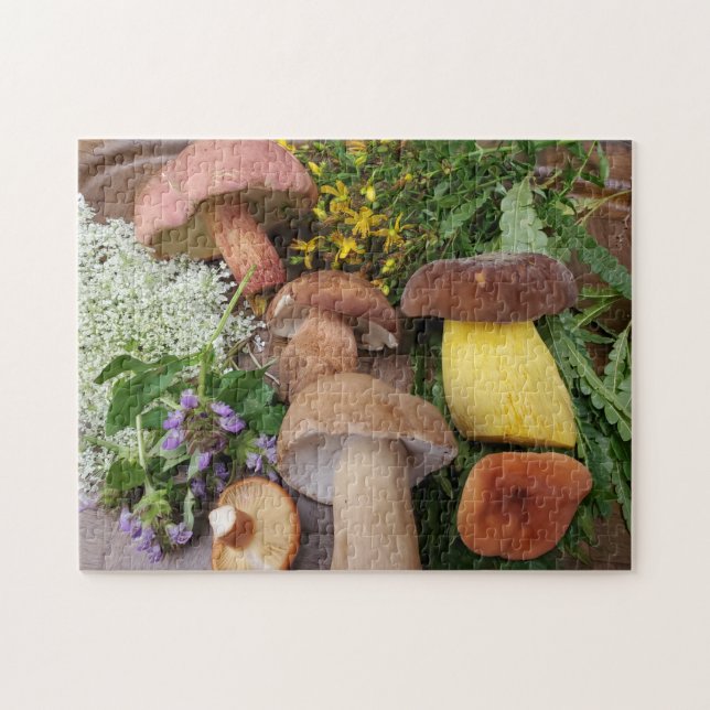Champignons sauvages et puzzle Fleur sauvage (Horizontal)