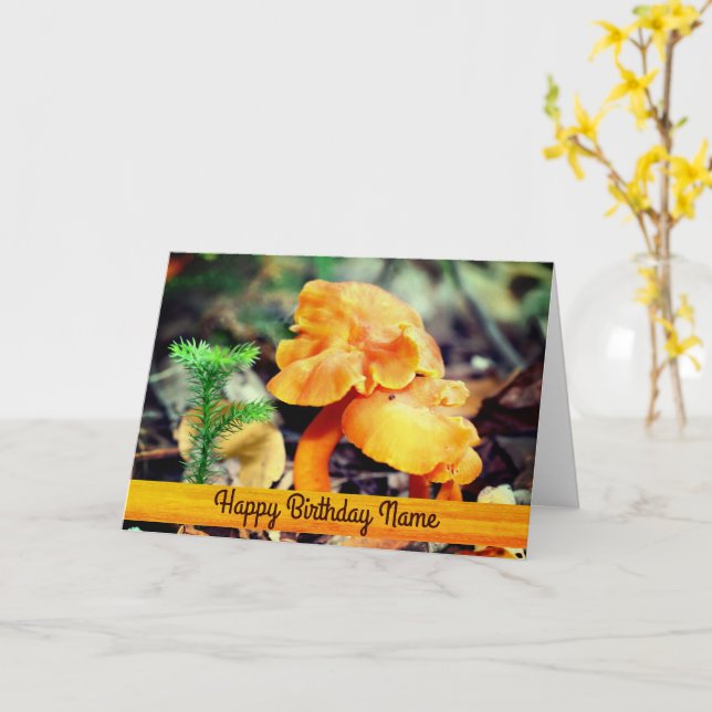 Champignons sauvages Nature Carte d'anniversaire p (Fleur jaune)