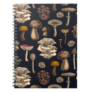 Champignons sauvages sur Carnet noir graphite