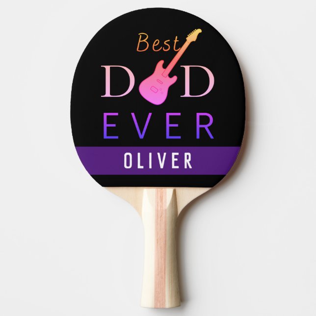 Champion Black Cool Best Dad Ever Fathers Day Ping Pong Paddle (Front)