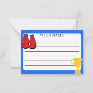 Champion Boxing Personalized Note Card