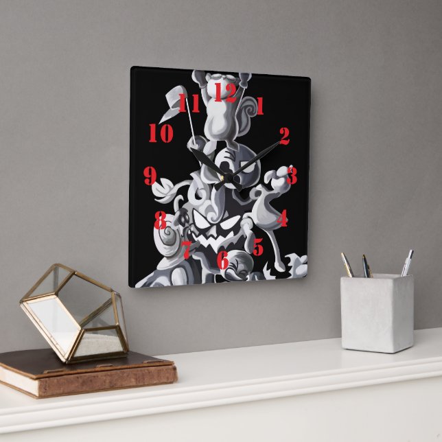Champion By Squid Fear City Square Wall Clock (Office)