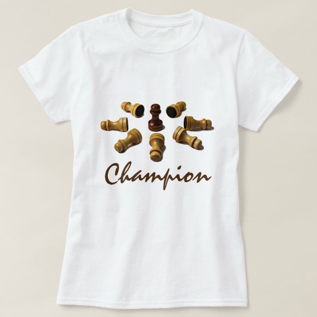 Champion chess pawns funny customizable T-Shirt (Design Front)