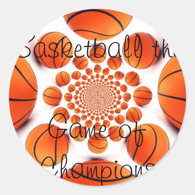 Champion Court Vision:  Basketball Game of Champs Classic Round Sticker (Front)