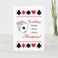Champion de la carte de jeu d'anniversaire