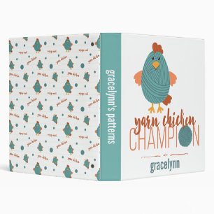 Champion de poule turquoise et rouille 3 Classeur 