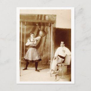 Champion Lady Bag Puncher of the World Vintage Postcard