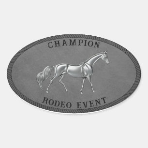 Champion Rodeo Events Country Western Buckle    Oval Sticker