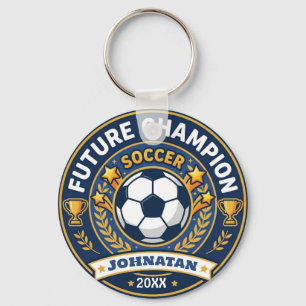 Champion Soccer Future Star With Name and Date Keychain