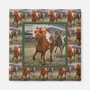 Champion Thorougbred Wins over Favored Horse Magnet