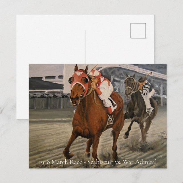 Champion Thoroughbred Wins Horse Race Invitation Postcard (Front/Back)