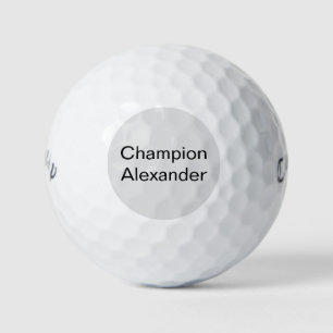 Champion with customizable name golf balls