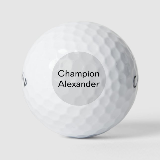Champion with customizable name golf balls (Front)