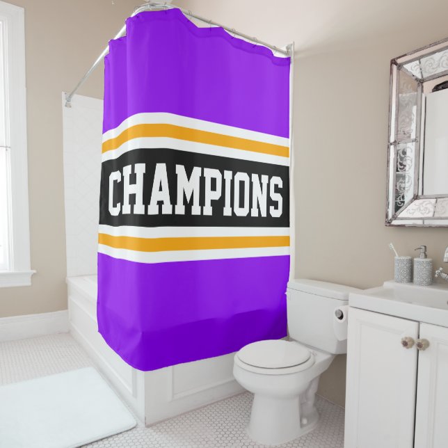 CHAMPIONS Fun Bright Purple Black Racing Stripes (In Situ)