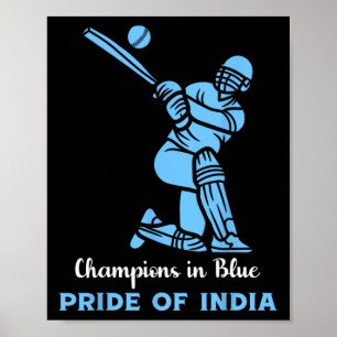Champions In Blue Pride Of India Indian Cricket Pl Poster