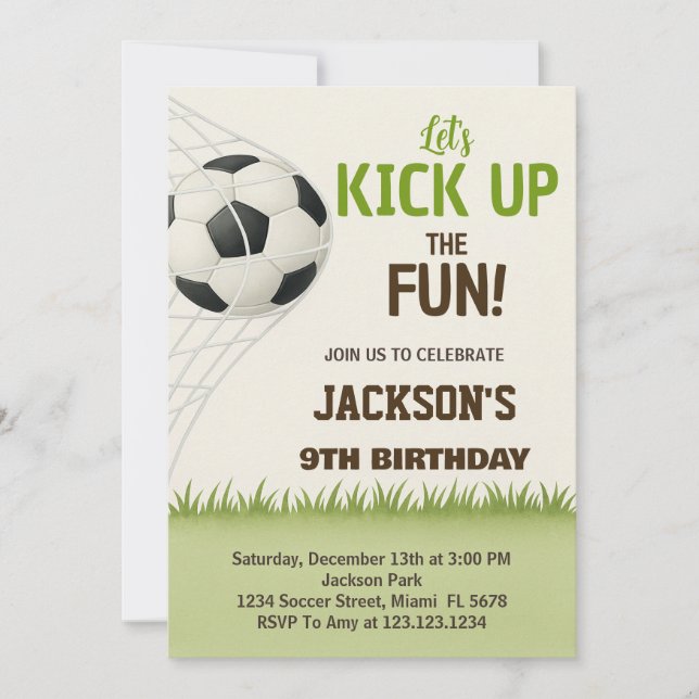 Champions League Soccer Birthday Invitation (Front)